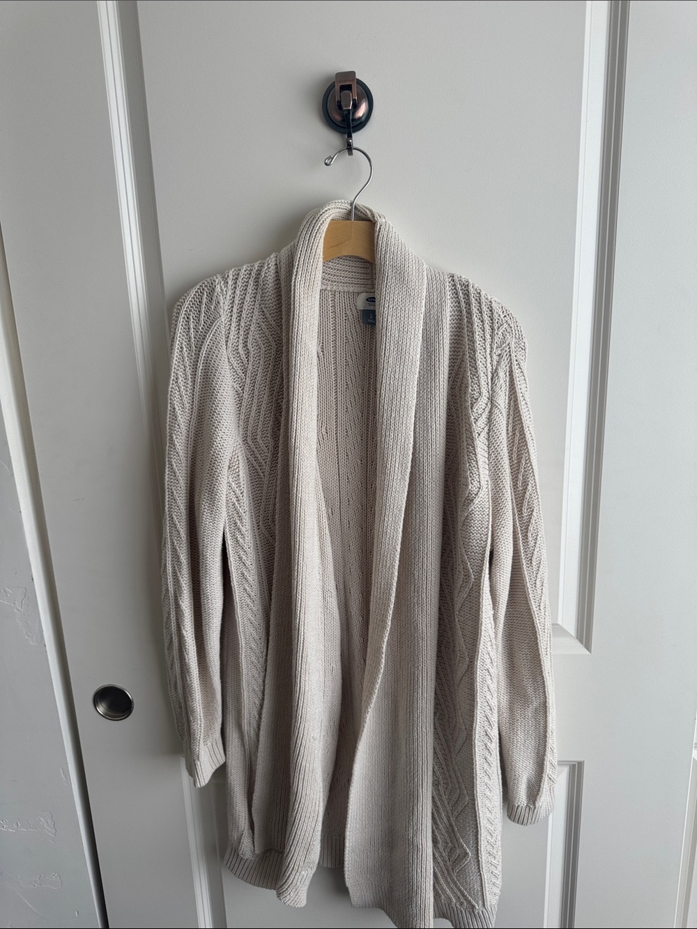 Old Navy Light Cream Cable Shawl-Collar Cardigan